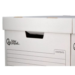 Cajon contenedor liderpapel carton automatico para 4 cajasarchivo def. folio / 5 archivadores a-z 430x383x265mm