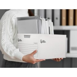Cajon contenedor liderpapel carton automatico para 4 cajasarchivo def. folio / 5 archivadores a-z 430x383x265mm