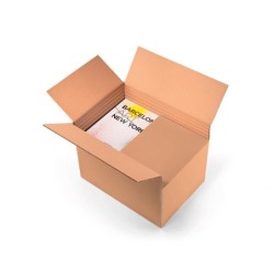 Caja para embalar q-connect ultrarresistente regulable en altura carton canal doble 7 mmcolor kraft 350x325x280 mm