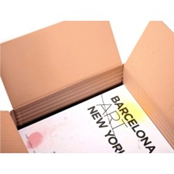 Caja para embalar q-connect ultrarresistente regulable en altura carton canal doble 7 mmcolor kraft 350x325x280 mm