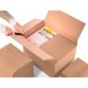 Caja para embalar q-connect ultrarresistente regulable en altura carton canal doble 7 mmcolor kraft 350x325x280 mm