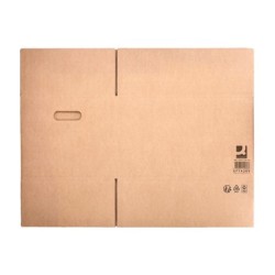 Caja para embalar q-connect americana ultrarresistente conasas carton canal doble 7 mm color kraft 500x340x310 mm