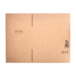 Caja para embalar q-connect americana ultrarresistente conasas carton canal doble 7 mm color kraft 430x300x250 mm