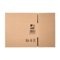 Caja para embalar q-connect americana ultrarresistente carton reciclado canal doble 7mm color kraft 700x440x330 mm