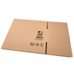 Caja para embalar q-connect americana ultrarresistente carton reciclado canal doble 7mm color kraft 700x440x330 mm