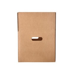 Caja para embalar q-connect americana con asas carton reciclado canal simple 5 mm color kraft 400x290x220 mm