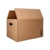 Caja para embalar q-connect americana con asas carton reciclado canal simple 5 mm color kraft 400x290x220 mm