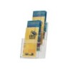 Expositor sobremesa q-connect metacrilato 1/3 din a4 para tripticos 4 compartimentos 121x159x295 mm