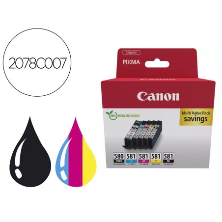 Ink-jet canon pixma multi value pack pgi580bk / cli581cmybk ecopack
