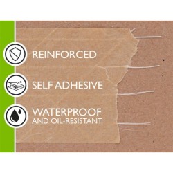 Cinta adhesiva q-connect kraft reforzado 50 mt x 50 mm para embalaje
