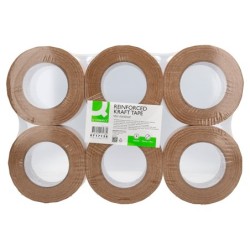Cinta adhesiva q-connect kraft reforzado 50 mt x 50 mm para embalaje