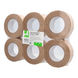 Cinta adhesiva q-connect kraft reforzado 50 mt x 50 mm para embalaje