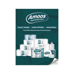 Papel secamanos amoos industrial 2 capas 32g/m2 blanco 90 mt paquete de 6 rollos