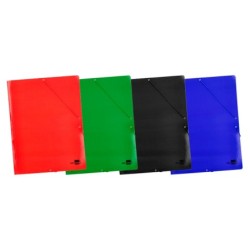 Carpeta liderpapel gomas din a3 tres solapas carton plastificado 800 gr colores surtidos