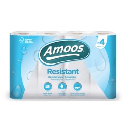 Papel de cocina amoos 2 capas 100 mm diametro x 224 mm alto 42g/m2 36 servicios paquete de 4 rollos