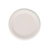 Plato fibra caña azucar bunzl biodegradable 22 cm diametro color blanco paquete de 50 unidades