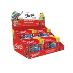 Rotulador sharpie acrylic punta redonda / pincel expositor de 24 unidades colores surtidos