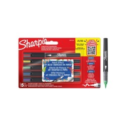 Rotulador sharpie acrylic punta pincel blister de 5 unidades colores surtidos