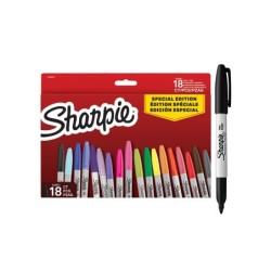 Rotulador sharpie permanente fino pack vuelta al cole pez blister de 18 unidades colores surtidos