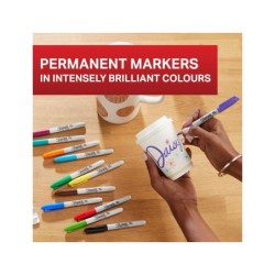Rotulador sharpie permanente fino pack vuelta al cole pez blister de 18 unidades colores surtidos