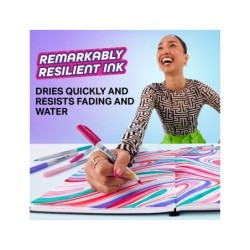 Rotulador sharpie permanente fino glam pop blister de 12 unidades colores surtidos