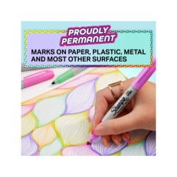 Rotulador sharpie permanente fino glam pop blister de 5 unidades colores surtidos