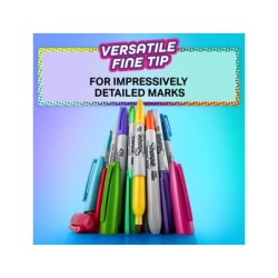 Rotulador sharpie permanente fino glam pop blister de 5 unidades colores surtidos