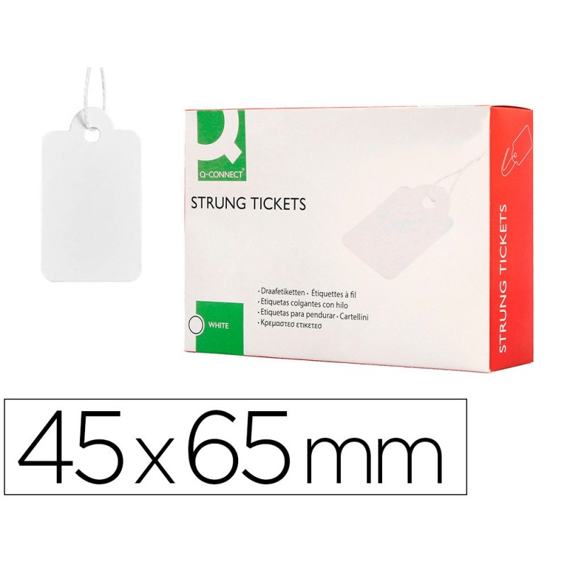 Etiquetas colgantes q-connect 45x65 mm caja de 400 unidades Etiquetas colgantes q-connect 45x65 mm caja de 400 unidades