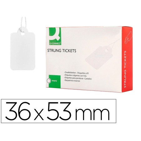 Etiquetas colgantes q-connect 36x53 mm caja de 500 unidades