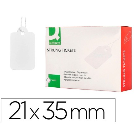 Etiquetas colgantes q-connect 21x35 mm caja de 500 unidades