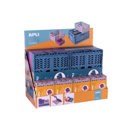 Caja almacenamiento apli plegable up north expositor de 26 unidades tamaños y colores surtidos