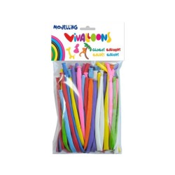 Globo 100% latex biodegradable para modelar figuras colores surtidos blister de 50 unidades