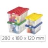 Caja multiusos faibo transparente con asas y tapa colores capacidad 4 l 280x180x120 mm
