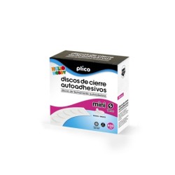 Disco de cierre plico velcro autoadhesivo mini 10 mm color blanco caja de 400 unidades