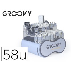 Expositor de cables cargadores y complementos de telefonia groovy contiene 58 piezas surtidas