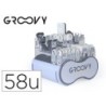 Expositor de cables cargadores y complementos de telefonia groovy contiene 58 piezas surtidas