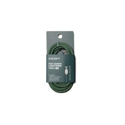 Cable groovy usb 2.0 a usb c apple lightning longitud 1 mt silicona color verde salvia