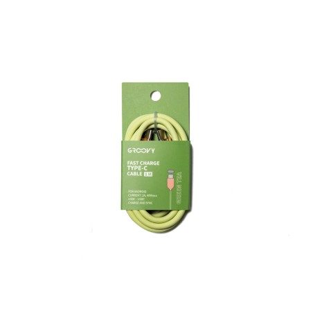 Cable groovy usb 2.0 tipo c a tipo c longitud 1 mt silicona color verde te