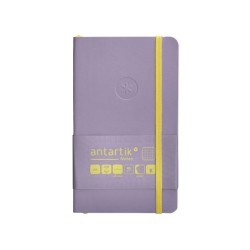 Cuaderno con gomilla antartik notes tapa blanda a6 cuadricula morado y amarillo 100 hojas 80 gr fsc