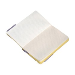 Cuaderno con gomilla antartik notes tapa blanda a6 cuadricula morado y amarillo 100 hojas 80 gr fsc