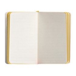 Cuaderno con gomilla antartik notes tapa blanda a6 rayas morado y amarillo 100 hojas 80 gr fsc