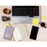 Cuaderno con gomilla antartik notes tapa blanda a6 rayas morado y amarillo 100 hojas 80 gr fsc