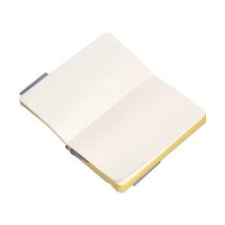 Cuaderno con gomilla antartik notes tapa blanda a6 hojas lisas morado y amarillo 100 hojas 80 gr fsc