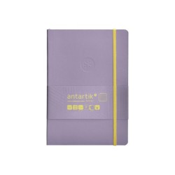 Cuaderno con gomilla antartik notes tapa blanda a5 hojas cuadricula morado y amarillo 80 hojas 80 gr fsc