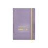 Cuaderno con gomilla antartik notes tapa blanda a5 hojas cuadricula morado y amarillo 80 hojas 80 gr fsc