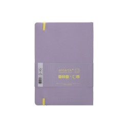 Cuaderno con gomilla antartik notes tapa blanda a5 hojas cuadricula morado y amarillo 80 hojas 80 gr fsc