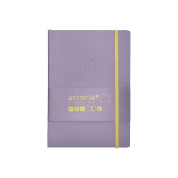 Cuaderno con gomilla antartik notes tapa blanda a5 hojas puntos morado y amarillo 80 hojas 80 gr fsc