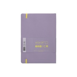 Cuaderno con gomilla antartik notes tapa blanda a5 hojas puntos morado y amarillo 80 hojas 80 gr fsc