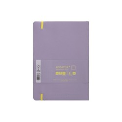Cuaderno con gomilla antartik notes tapa blanda a5 hojas lisas morado y amarillo 80 hojas 80 gr fsc