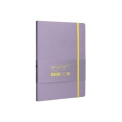 Cuaderno con gomilla antartik notes tapa blanda a5 hojas lisas morado y amarillo 80 hojas 80 gr fsc